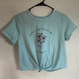 Minty knotted crop top